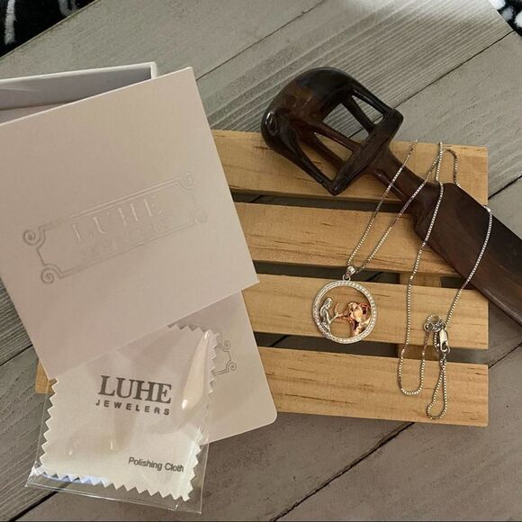 Sterling Silver Elephant Two-Tone CZ Necklace - Picture 3 of 4